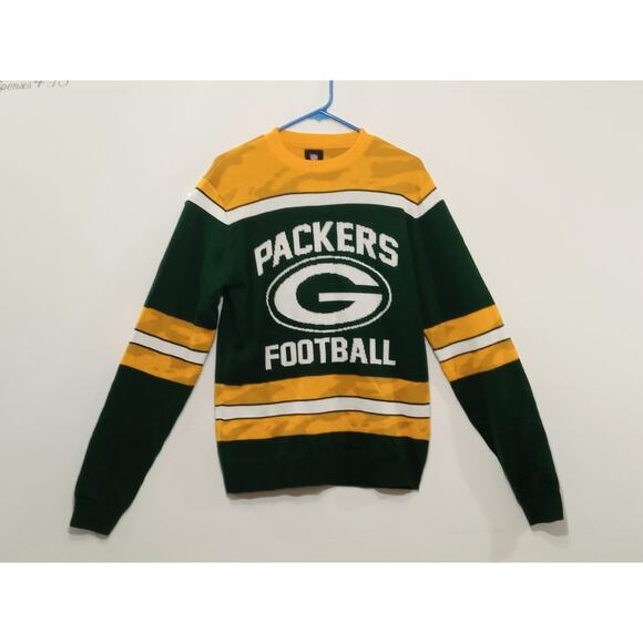 NFL Team Apparel Men's Sweater Green Bay Packets Yellow/Green Sz Small NWT! - Picture 2 of 12